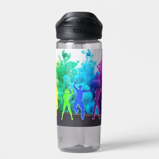 SlipperyJoe's Dancing Pride Shadows Gay-Geschenke Trinkflasche (Rückseite)