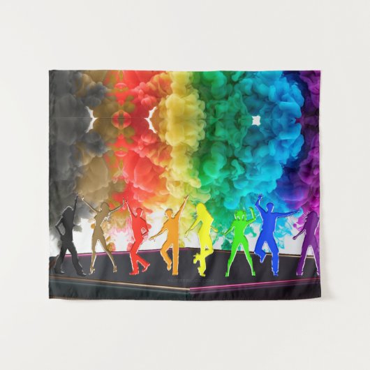 SlipperyJoe's Dancing Pride Shadows Gay-Geschenke  Wandteppich (Vorderseite (Horizontal))
