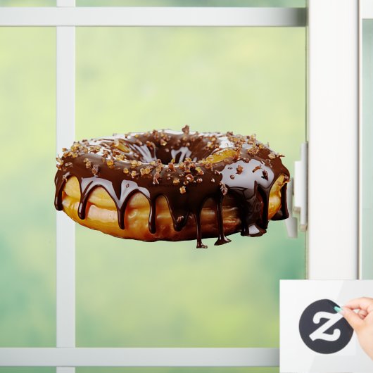 SlipperyJoe's decadent donut covered thick glossy Fensteraufkleber (Zuhause)