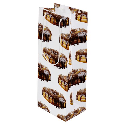 SlipperyJoe's decadent donut covered thick glossy Geschenktüte Für Weinflaschen (Vorderseite Schrägansicht)