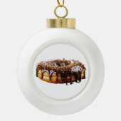 SlipperyJoe's decadent donut covered thick glossy Keramik Kugel-Ornament (Vorderseite)