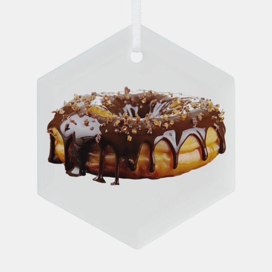 SlipperyJoe's decadent donut covered thick glossy  Ornament Aus Glas (Rückseite)