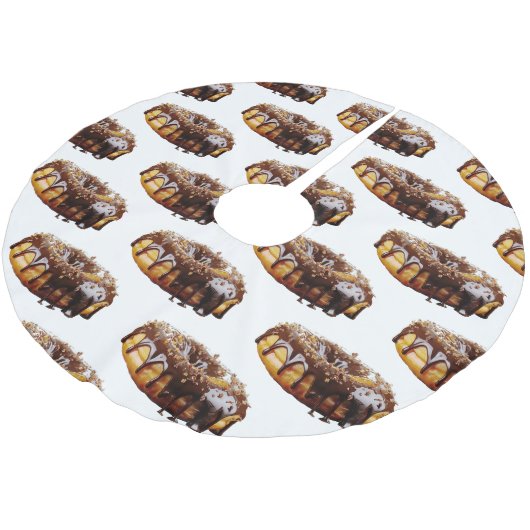 SlipperyJoe's decadent donut covered thick glossy  Polyester Weihnachtsbaumdecke (Schrägansicht)
