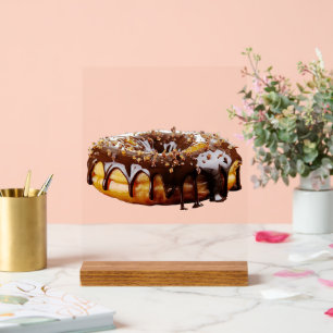 SlipperyJoe's dekadenter Donut, bedeckt mit dicker Acrylschild