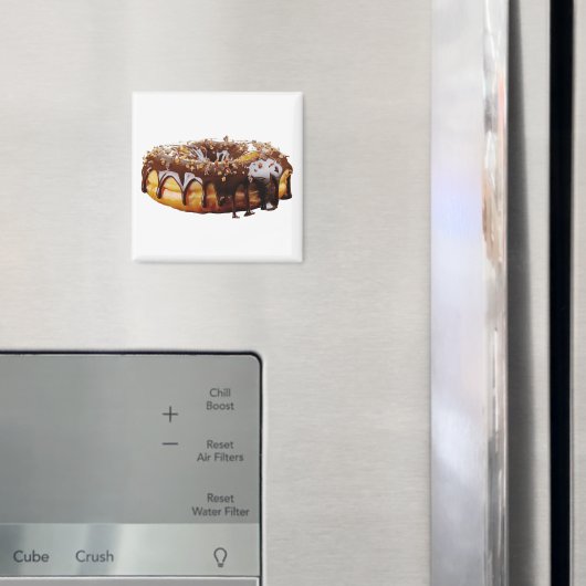 SlipperyJoe's dekadenter Donut, bedeckt mit dicker Magnet (In Situ (Kühlschrank))