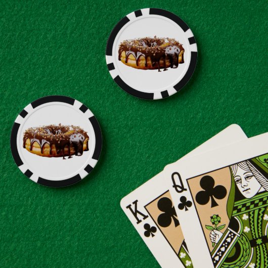 SlipperyJoe's dekadenter Donut, bedeckt mit dicker Pokerchips (Pokertisch (doppelt))