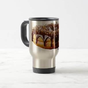 SlipperyJoe's dekadenter Donut, bedeckt mit dicker Reisebecher