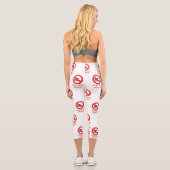 SlipperyJoe's Don't Spoon Bacon rote Warnung Mann Capri Leggings (Rückseite)