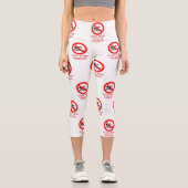 SlipperyJoe's Don't Spoon Bacon rote Warnung Mann Capri Leggings (Vorderseite)