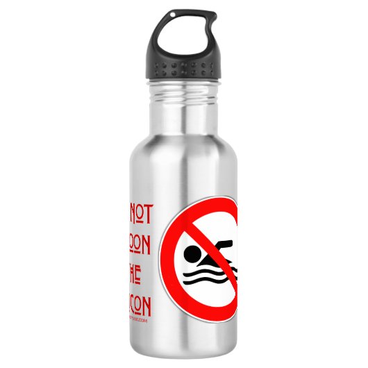 SlipperyJoe's Don't Spoon Bacon rote Warnung Mann Edelstahlflasche (Vorderseite)