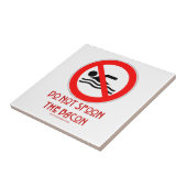 SlipperyJoe's Don't Spoon Bacon rote Warnung Mann Fliese (Seite)