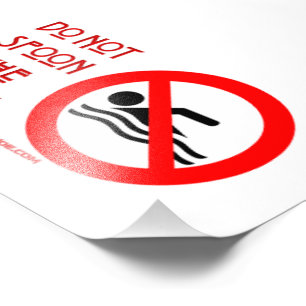 SlipperyJoe's Don't Spoon Bacon rote Warnung Mann Fotodruck