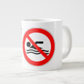 SlipperyJoe's Don't Spoon Bacon rote Warnung Mann Jumbo-Tasse (Vorderseite Rechts)