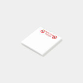 SlipperyJoe's Don't Spoon Bacon rote Warnung Mann Post-it Klebezettel (angewinkelt)