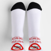 SlipperyJoe's Don't Spoon Bacon rote Warnung Mann Socken (Oben)