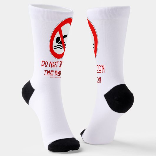 SlipperyJoe's Don't Spoon Bacon rote Warnung Mann Socken (Gewinkelt)