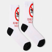 SlipperyJoe's Don't Spoon Bacon rote Warnung Mann Socken (Rechts)