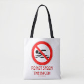 SlipperyJoe's Don't Spoon Bacon rote Warnung Mann Tasche (Vorderseite)