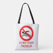 SlipperyJoe's Don't Spoon Bacon rote Warnung Mann Tasche (Rückseite)