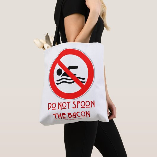 SlipperyJoe's Don't Spoon Bacon rote Warnung Mann Tasche (Von Nahem)