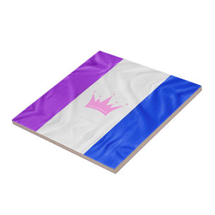 SlipperyJoe's Drag-Culture-Stolzflagge lila Geist Fliese