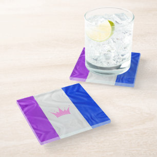 SlipperyJoe's Drag-Culture-Stolzflagge lila Geist Glasuntersetzer