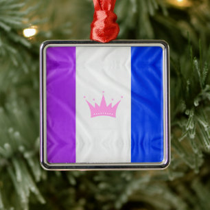 SlipperyJoe's Drag-Culture-Stolzflagge lila Geist Ornament Aus Metall