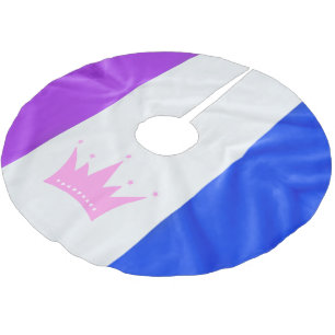 SlipperyJoe's Drag-Culture-Stolzflagge lila Geist Polyester Weihnachtsbaumdecke