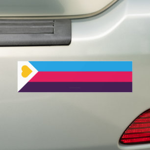 SlipperyJoes dreifarbige Polyamorie-Stolzflagge dr Autoaufkleber