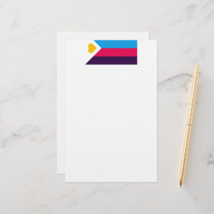 SlipperyJoes dreifarbige Polyamorie-Stolzflagge dr Briefpapier