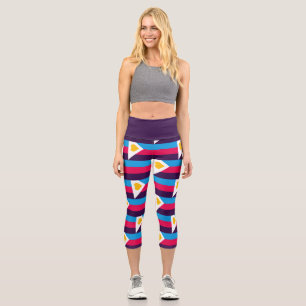 SlipperyJoes dreifarbige Polyamorie-Stolzflagge dr Capri Leggings
