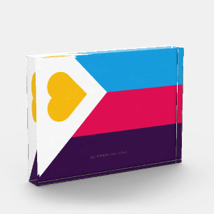 SlipperyJoes dreifarbige Polyamorie-Stolzflagge dr Fotoblock