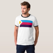 SlipperyJoes dreifarbige Polyamorie-Stolzflagge dr T-Shirt (Vorne ganz)