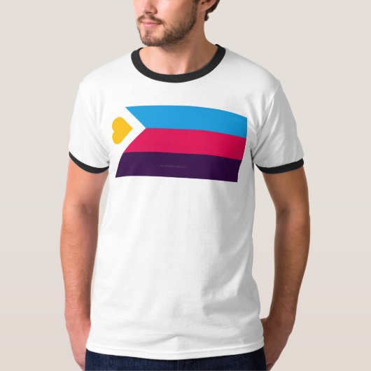 SlipperyJoes dreifarbige Polyamorie-Stolzflagge dr T-Shirt (Vorderseite)