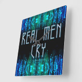 SlipperyJoe's echte Männer weinen Tränen schwarz b Quadratische Wanduhr (Winkel)