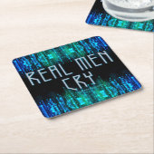 SlipperyJoe's echte Männer weinen Tränen schwarz b Rechteckiger Pappuntersetzer (angewinkelt)