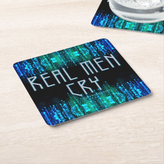 SlipperyJoe's echte Männer weinen Tränen schwarz b Rechteckiger Pappuntersetzer (angewinkelt)