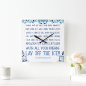 SlipperyJoe's Eis Alkohol Wodka Rum cola Whiskey Quadratische Wanduhr (Zuhause)