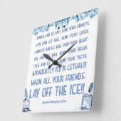 SlipperyJoe's Eis Alkohol Wodka Rum cola Whiskey Quadratische Wanduhr (Winkel)