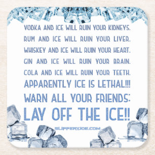 SlipperyJoe's Eis Alkohol Wodka Rum cola Whiskey Rechteckiger Pappuntersetzer