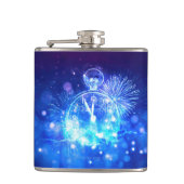 SlipperyJoe's electric thrill New Year’s Eve clock Flachmann (Vorderseite)