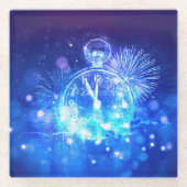 SlipperyJoe's electric thrill New Year’s Eve clock Glasuntersetzer (Vorderseite)