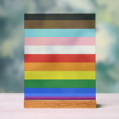 SlipperyJoe's Eleven Stripe Pride Flag verbindet P Acrylschild (Neutral)