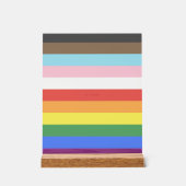 SlipperyJoe's Eleven Stripe Pride Flag verbindet P Acrylschild (Vorderseite)