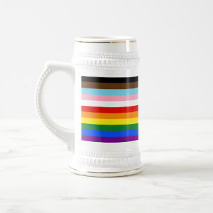 SlipperyJoe's Eleven Stripe Pride Flag verbindet P Bierglas