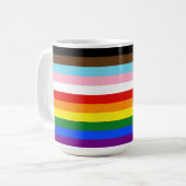 SlipperyJoe's Eleven Stripe Pride Flag verbindet P Kaffeetasse (Vorderseite Links)