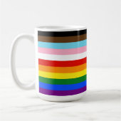 SlipperyJoe's Eleven Stripe Pride Flag verbindet P Kaffeetasse (Links)