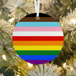 SlipperyJoe's Eleven Stripe Pride Flag verbindet P Ornament Aus Metall