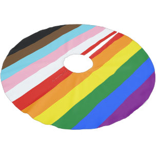 SlipperyJoe's Eleven Stripe Pride Flag verbindet P Polyester Weihnachtsbaumdecke