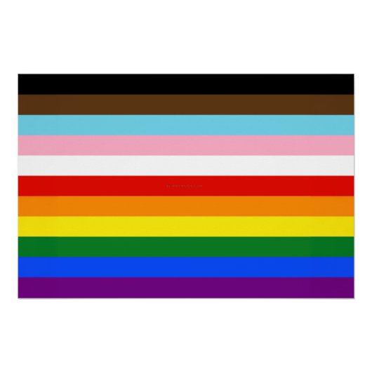 SlipperyJoe's Eleven Stripe Pride Flag verbindet P Poster (Vorderseite)